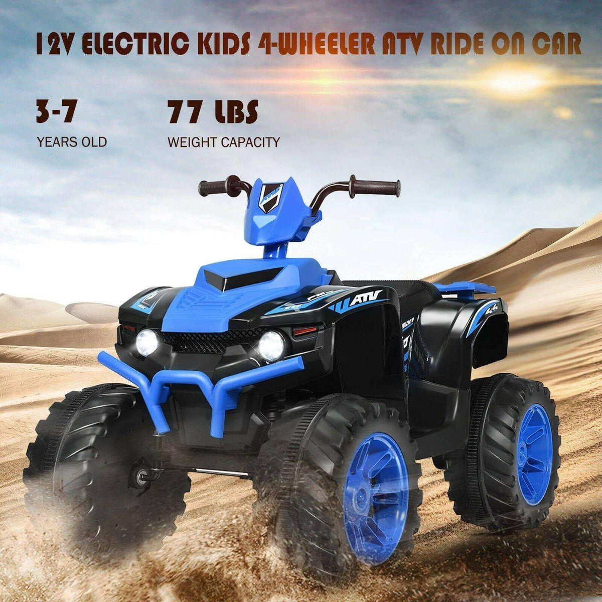 12V Kids Electric 4-Wheeler ATV Quad Ride On Car with LED Light - Little Riderz