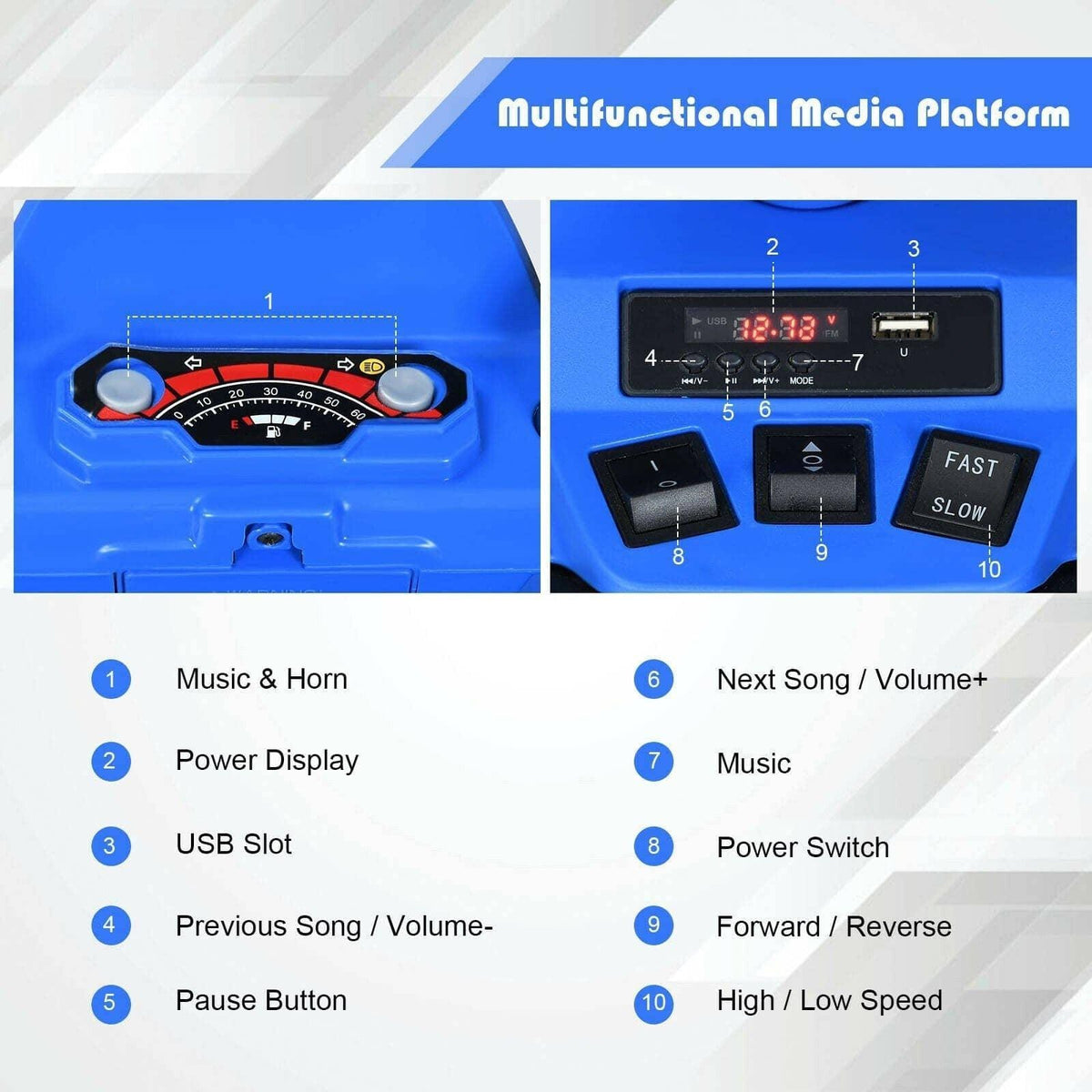 12V Kids Electric 4-Wheeler ATV Quad Ride On Car with LED Light - Little Riderz