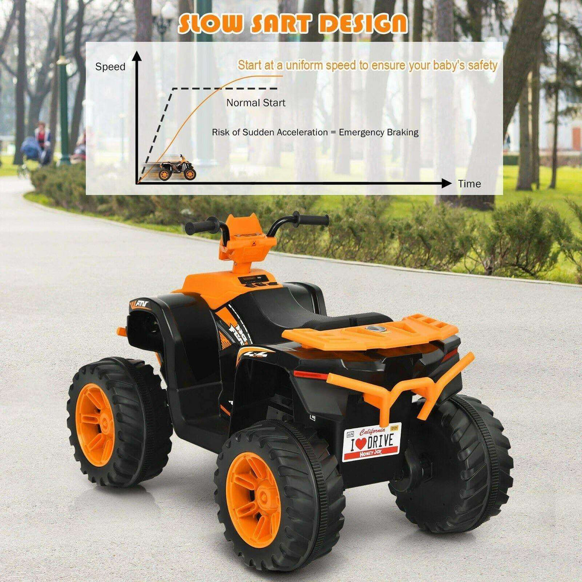 12V Kids Electric 4-Wheeler ATV Quad Ride On Car with LED Light - Little Riderz