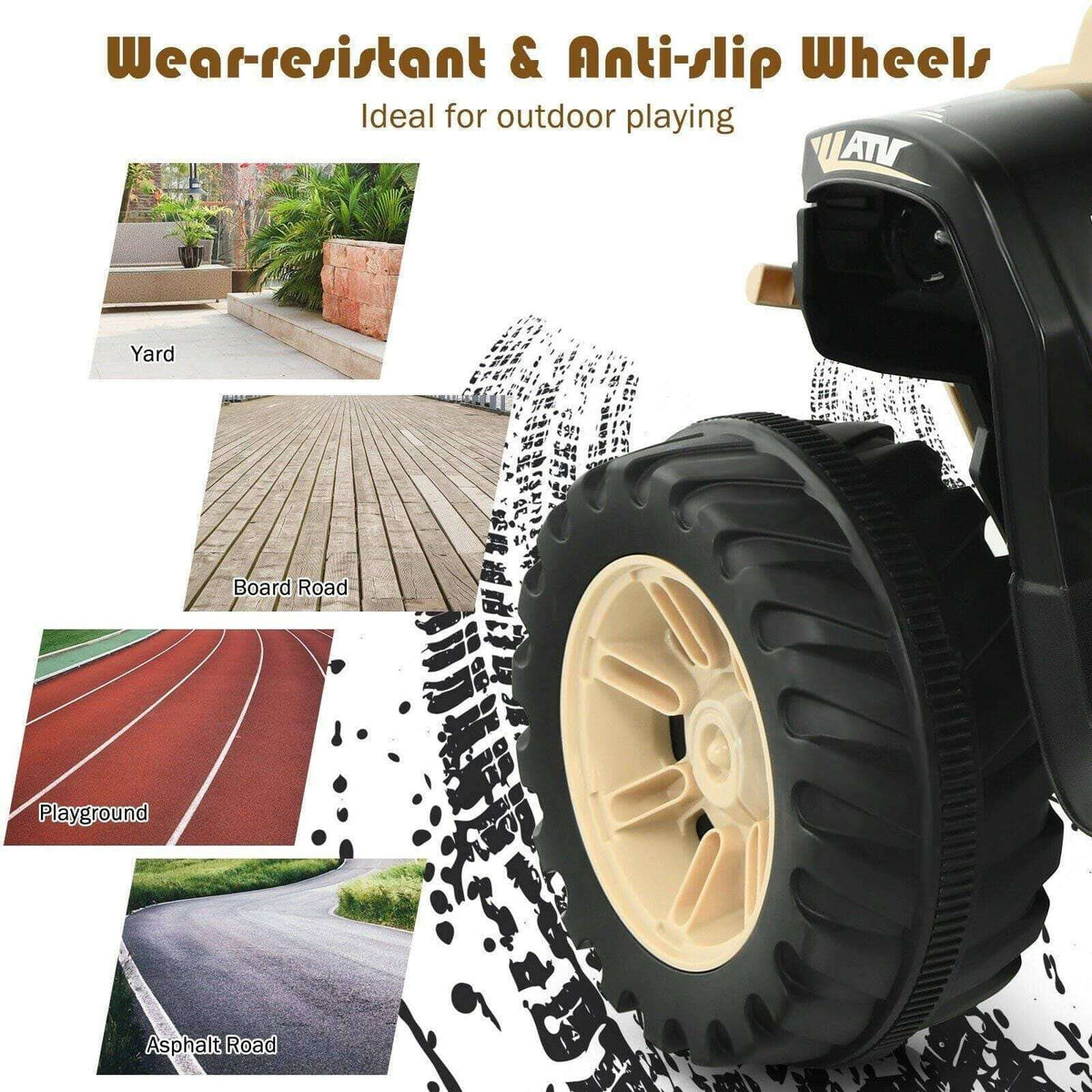 Costway ATV 12V Kids Electric 4-Wheeler ATV Quad Ride On Car with LED Light