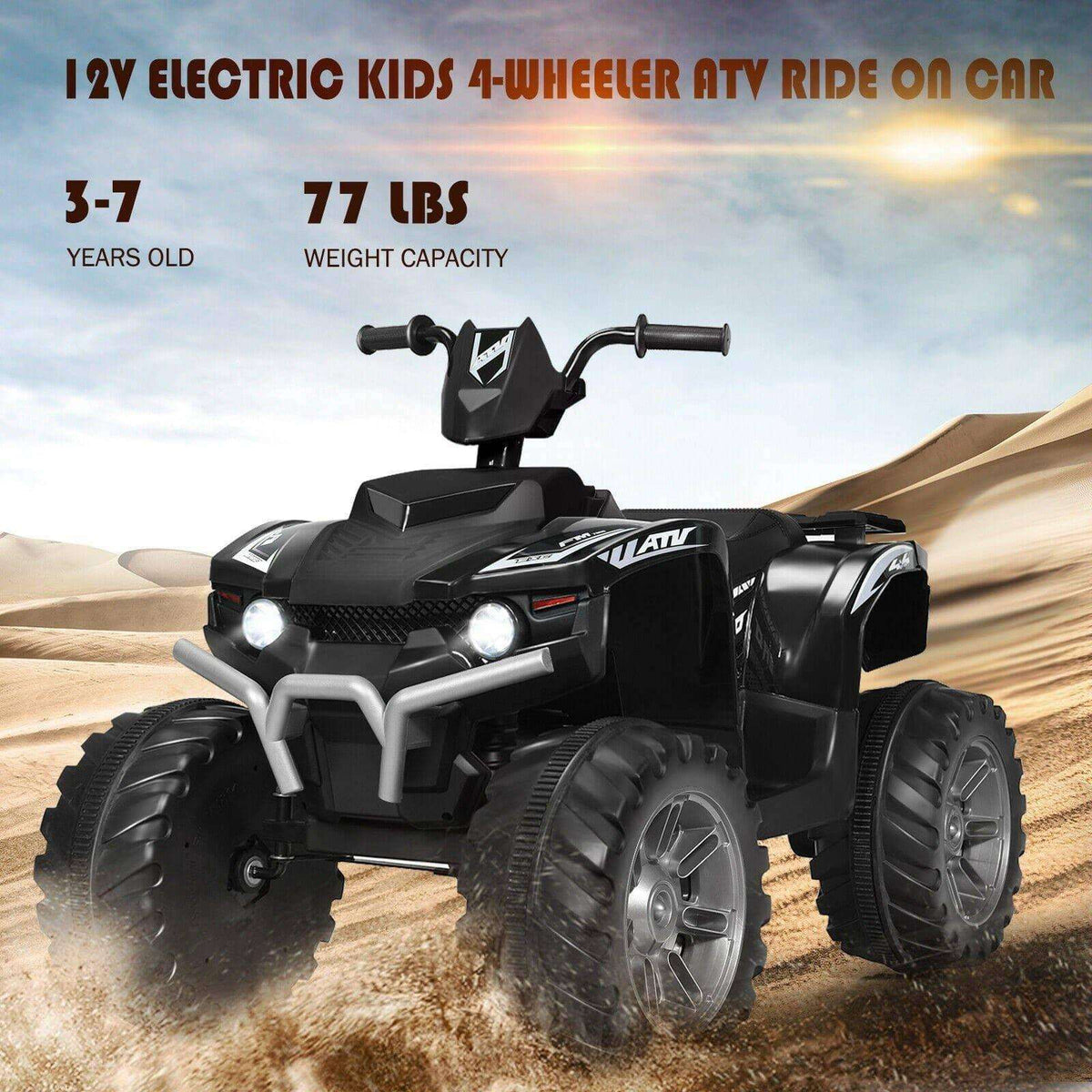 12V Kids Electric 4-Wheeler ATV Quad Ride On Car with LED Light - Little Riderz