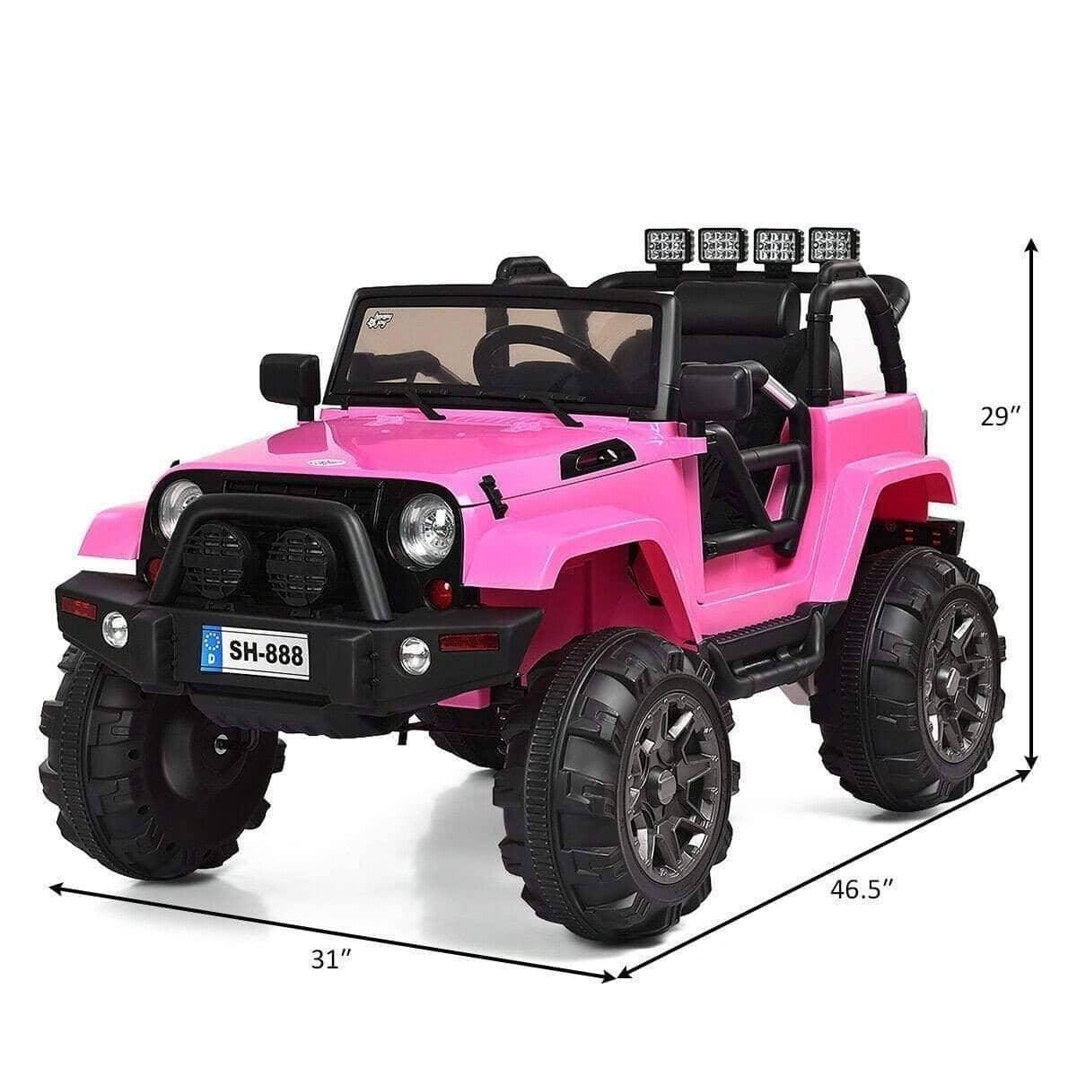 12V Kids Remote Control Riding Truck with LED Lights - Little Riderz
