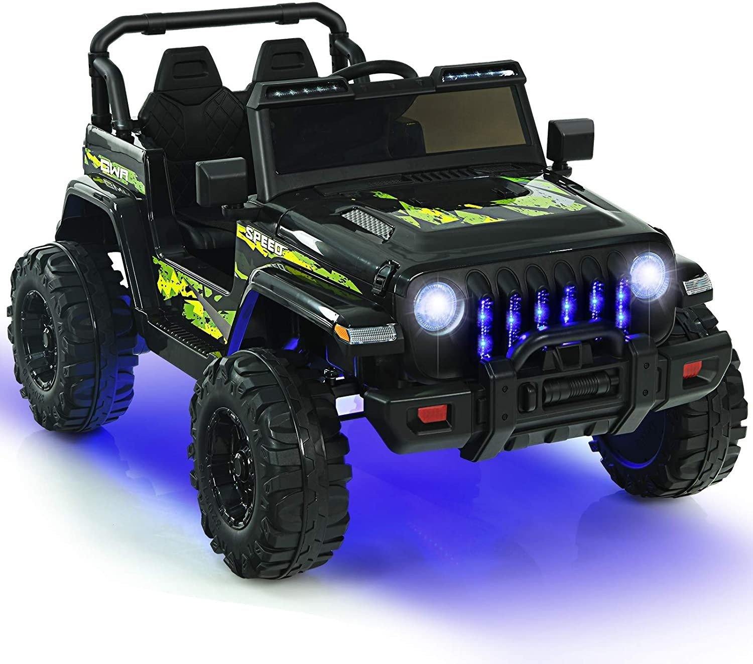 Costway Ride On Cars Black 12V Kids Ride-on Jeep with 2.4G Remote Control
