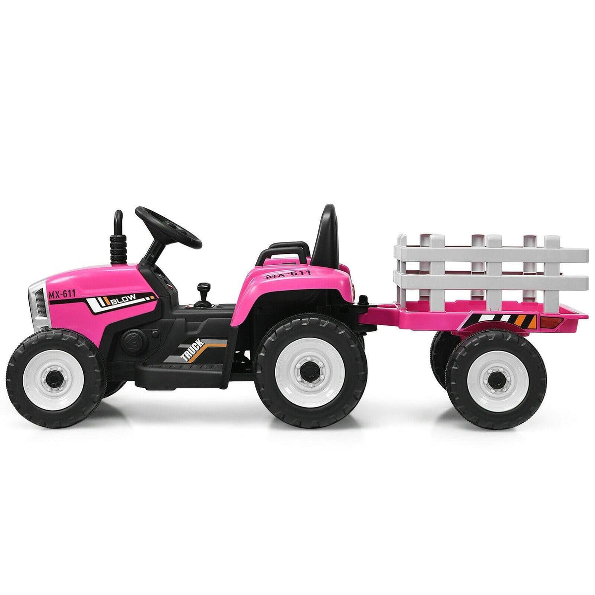 12V Kids Ride On Tractor with Trailer Ground Loader - Little Riderz