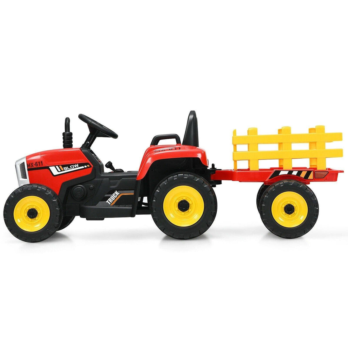 12V Kids Ride On Tractor with Trailer Ground Loader - Little Riderz