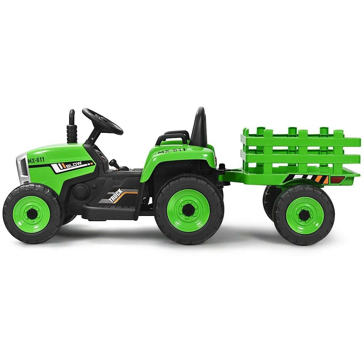 12V Kids Ride On Tractor with Trailer Ground Loader - Little Riderz