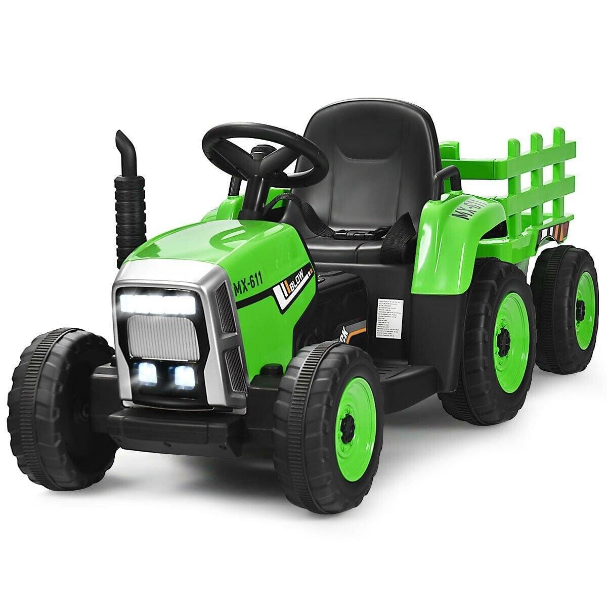 12V Kids Ride On Tractor with Trailer Ground Loader - Little Riderz