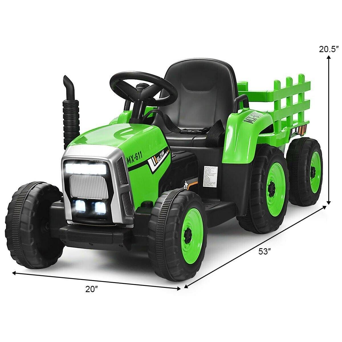 12V Kids Ride On Tractor with Trailer Ground Loader - Little Riderz