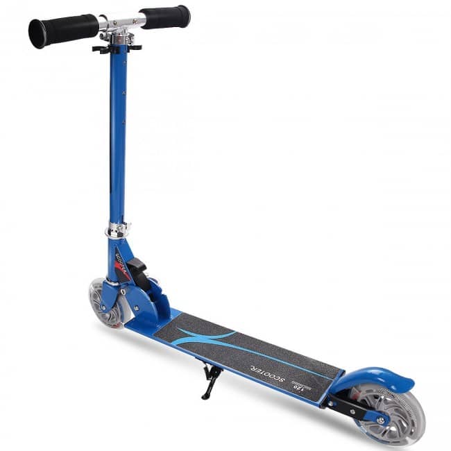 Folding Aluminum Kids Kick Scooter with LED Lights-Blue-Little Riderz