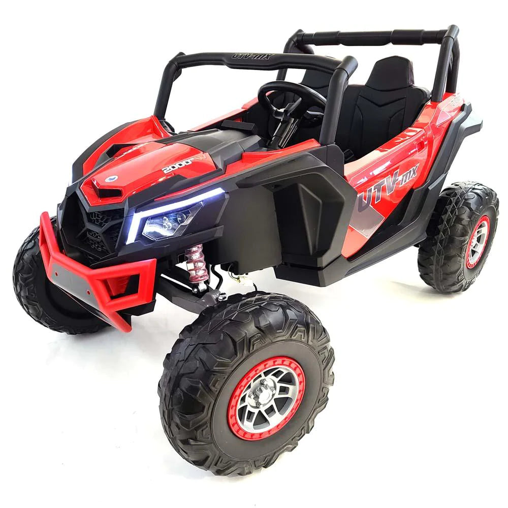 Electric Ride On Buggy-XMX613-24V-MP4-Red 24 Volt 4 Motors- 60 watts each MP4 TV Screen 2 Leather Seats