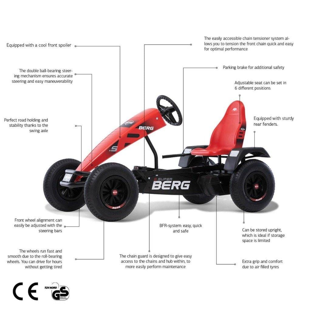 BERG Push & Pedal Riding Vehicles Berg XL B.Super BFR Pedal Go Kart - Red