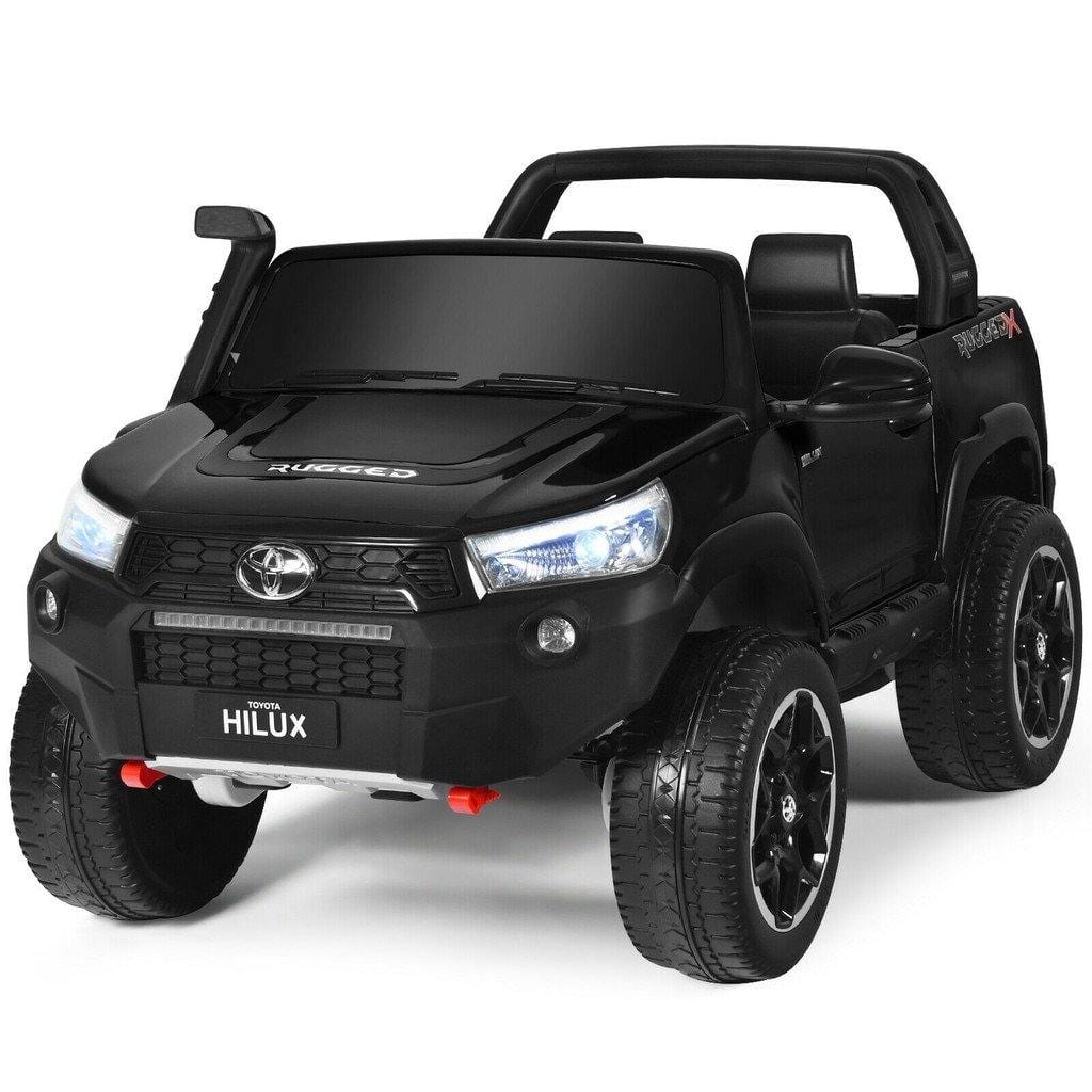 Costway Ride On Cars Black Licensed Toyota Hilux Ride On Truck 2-Seater 4WD with Remote