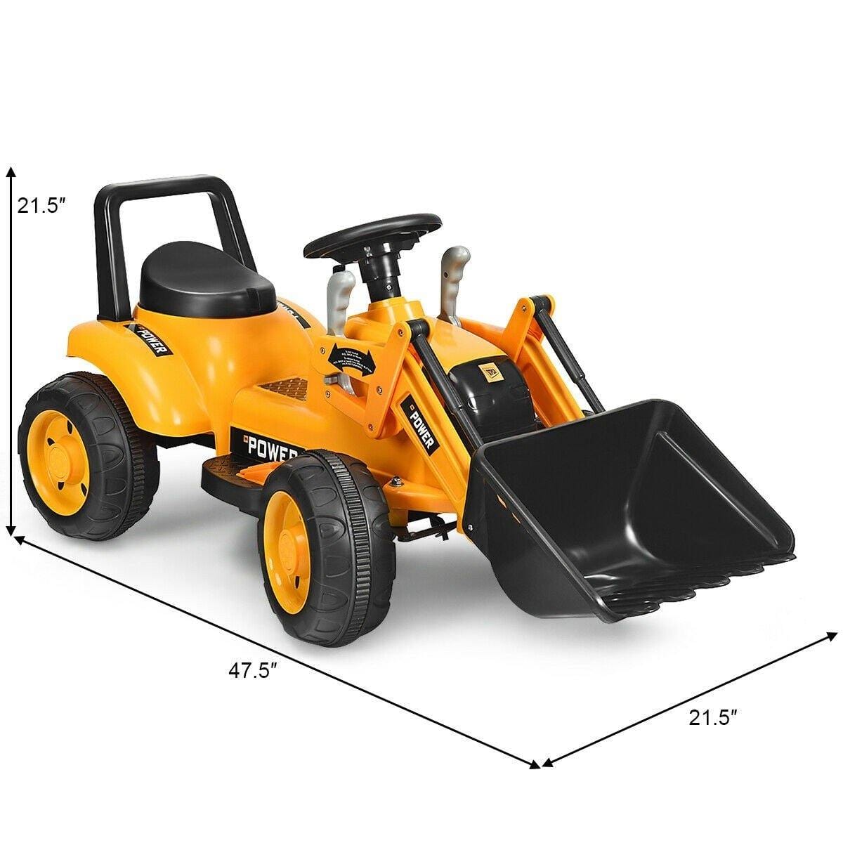 Costway Tractor 6V Battery Powered Kids Ride On Excavator