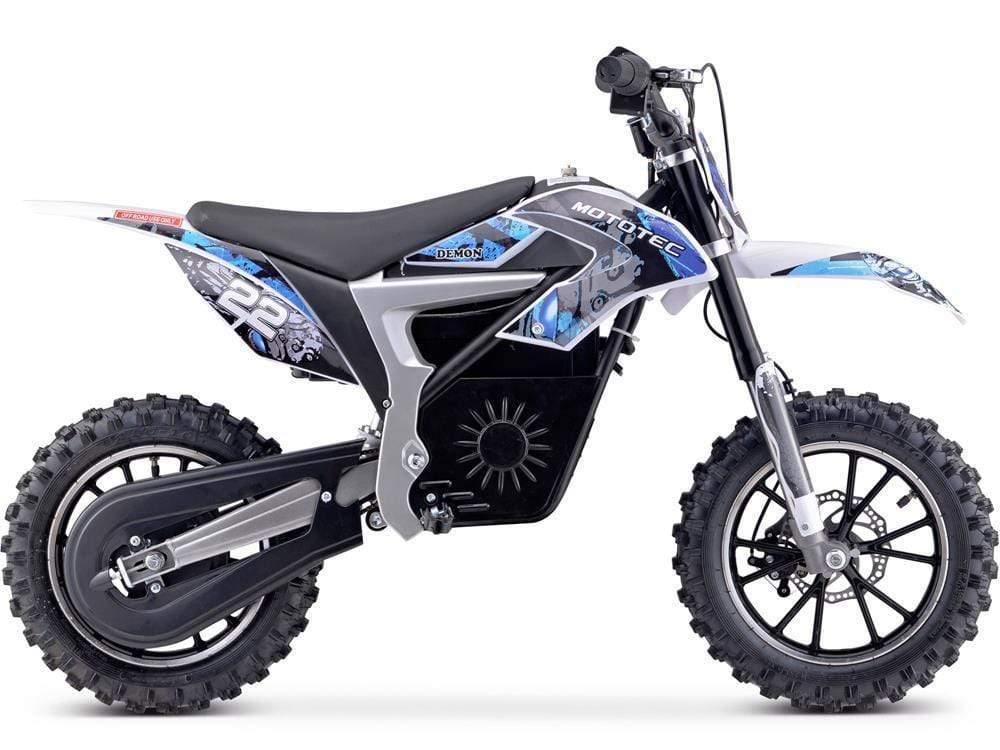 MotoTec Dirt Bike MotoTec 36v Electric Dirt Bike 500w Demon Lithium Blue