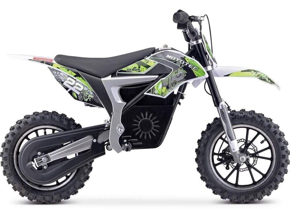 MotoTec Dirt Bike MotoTec 36v Electric Dirt Bike 500w Demon Lithium Green
