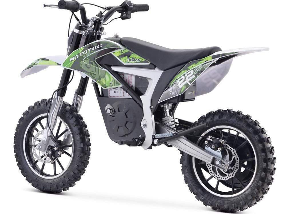 MotoTec Dirt Bike MotoTec 36v Electric Dirt Bike 500w Demon Lithium Green