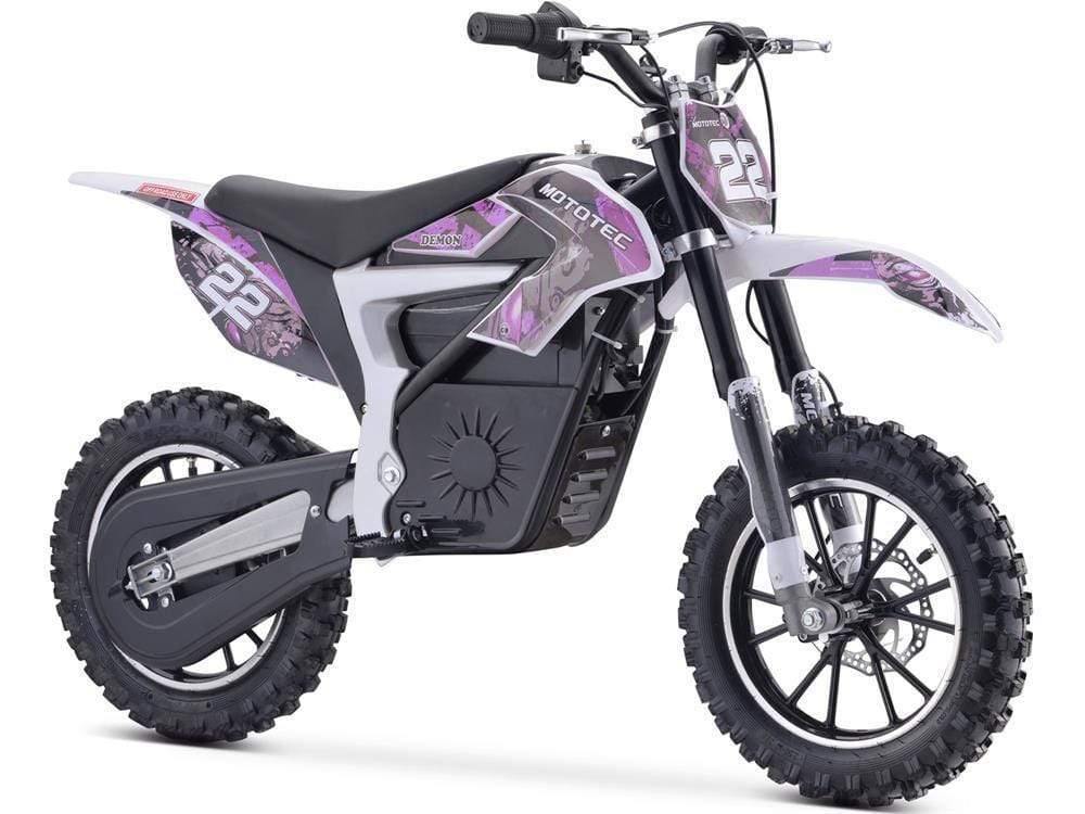 MotoTec Dirt Bike MotoTec 36v Electric Dirt Bike 500w Demon Lithium Purple