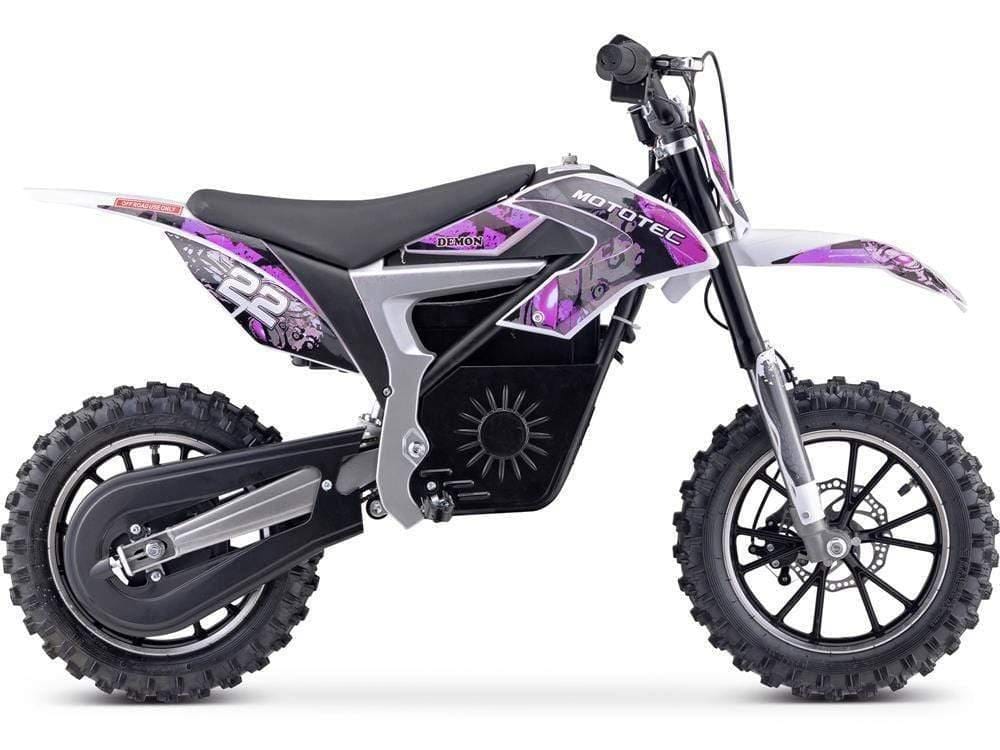 MotoTec Dirt Bike MotoTec 36v Electric Dirt Bike 500w Demon Lithium Purple