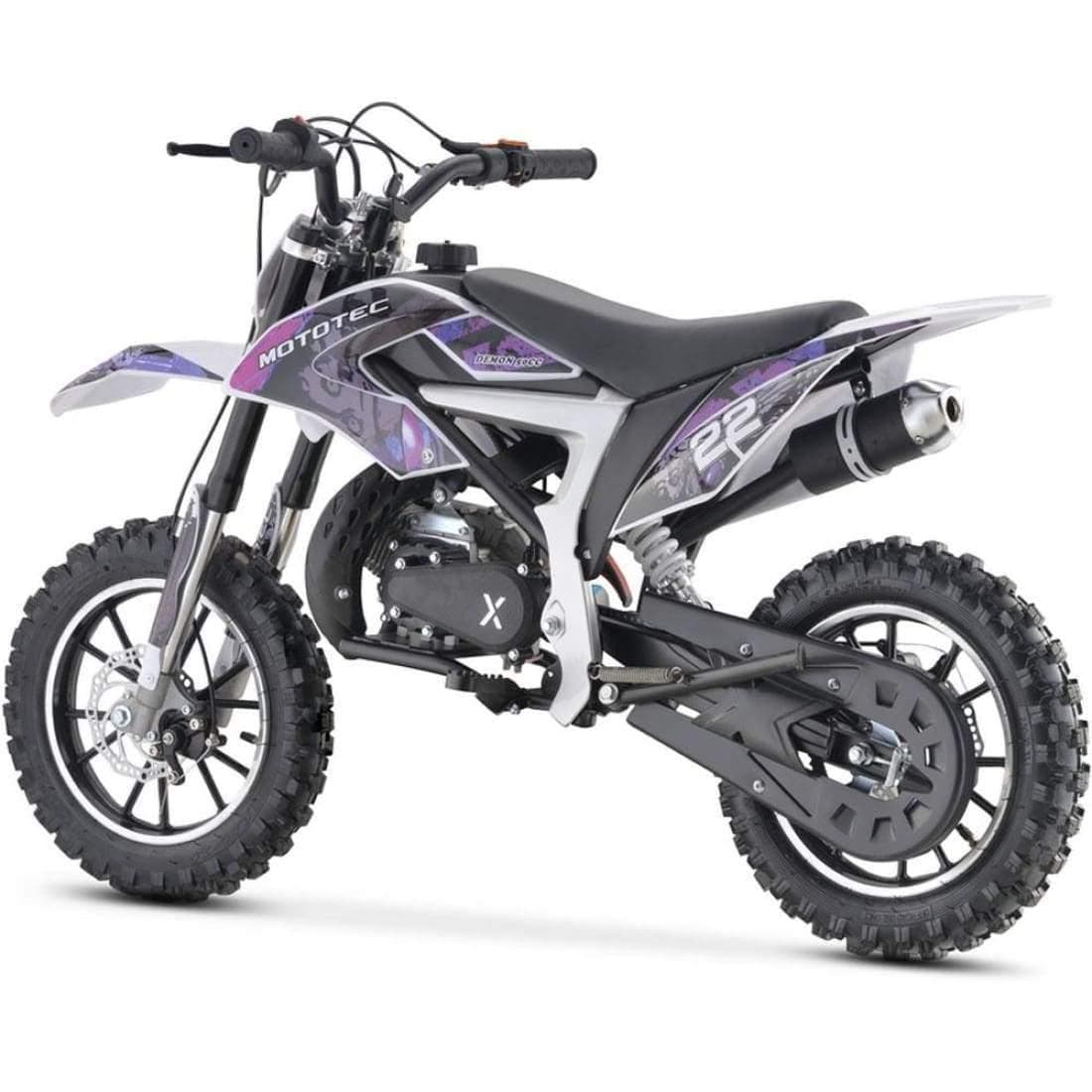 MotoTec Dirt Bike MotoTec 50cc Demon Kids Gas Dirt Bike Purple