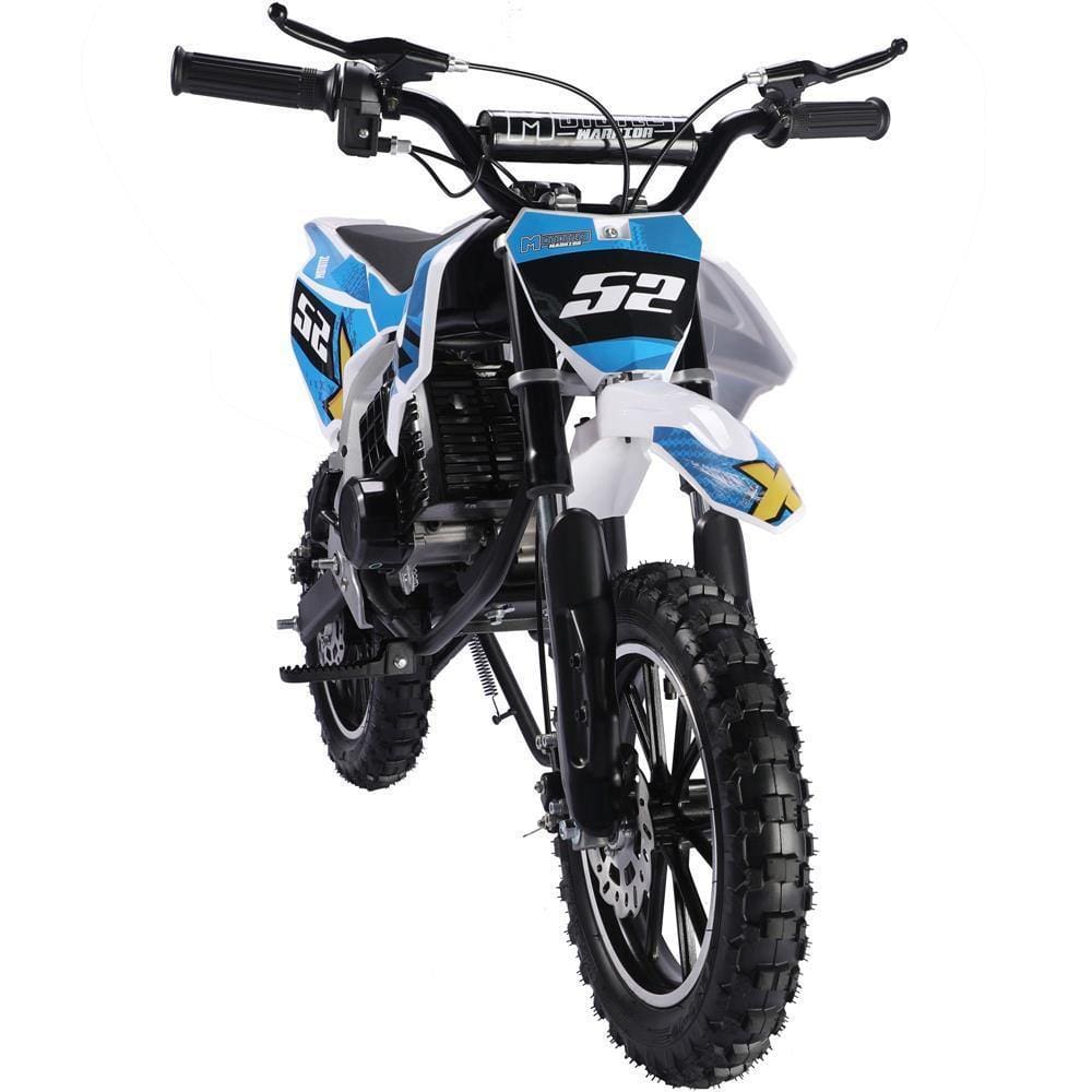 MotoTec Dirt Bike MotoTec Warrior 52cc 2-Stroke Kids Gas Dirt Bike Blue