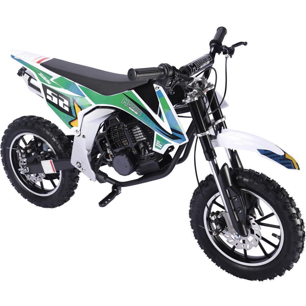 MotoTec Dirt Bike MotoTec Warrior 52cc 2-Stroke Kids Gas Dirt Bike Green