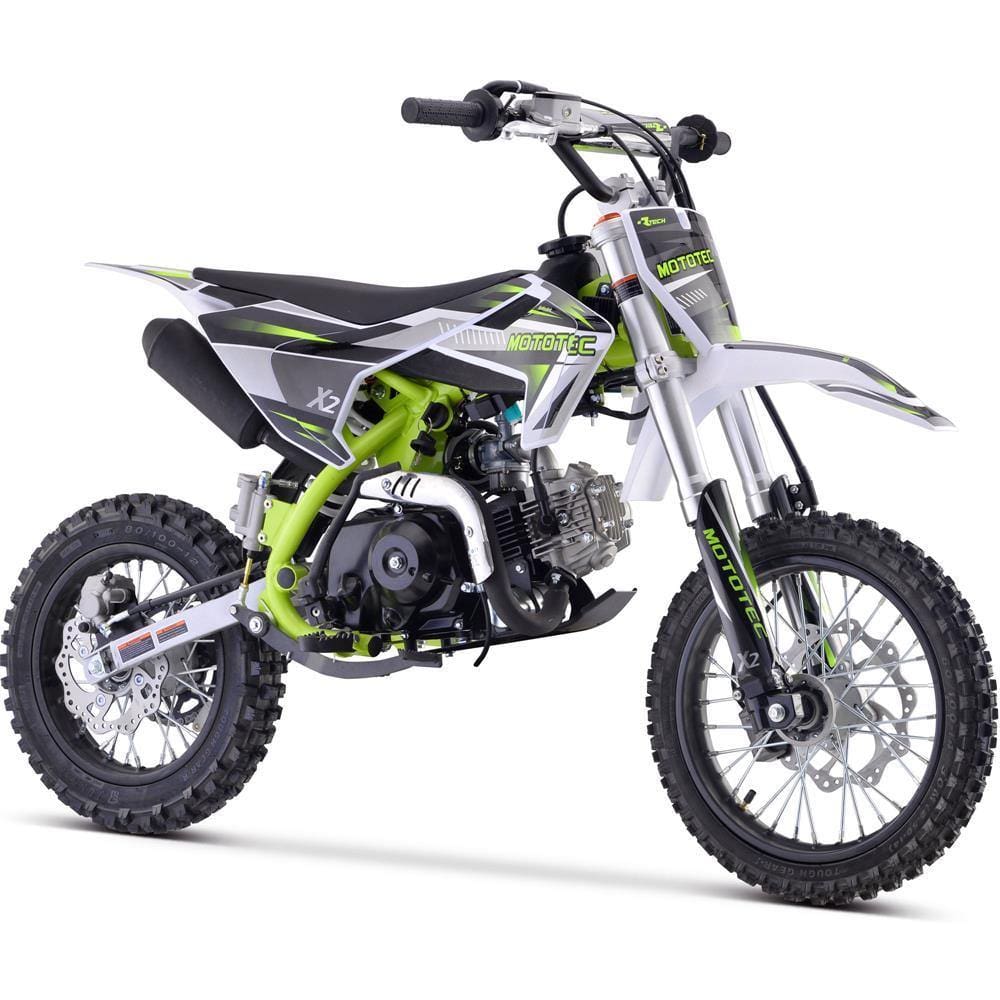MotoTec Dirt Bike MotoTec X2 110cc 4-Stroke Gas Dirt Bike Green