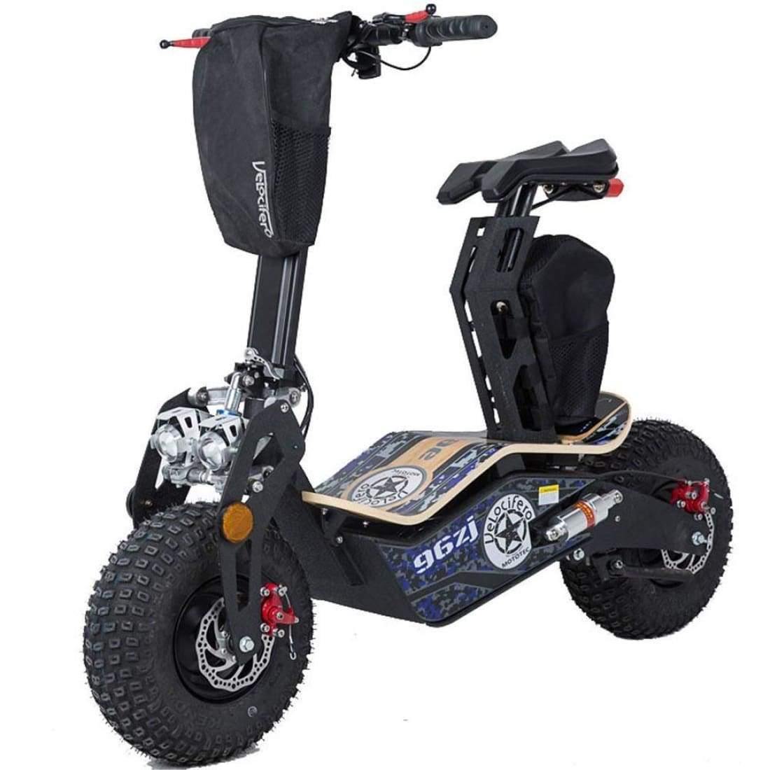 MotoTec Electric Pocket Bike MotoTec Mad 1600w 48v Electric Scooter-MT-Mad-1600-Blue