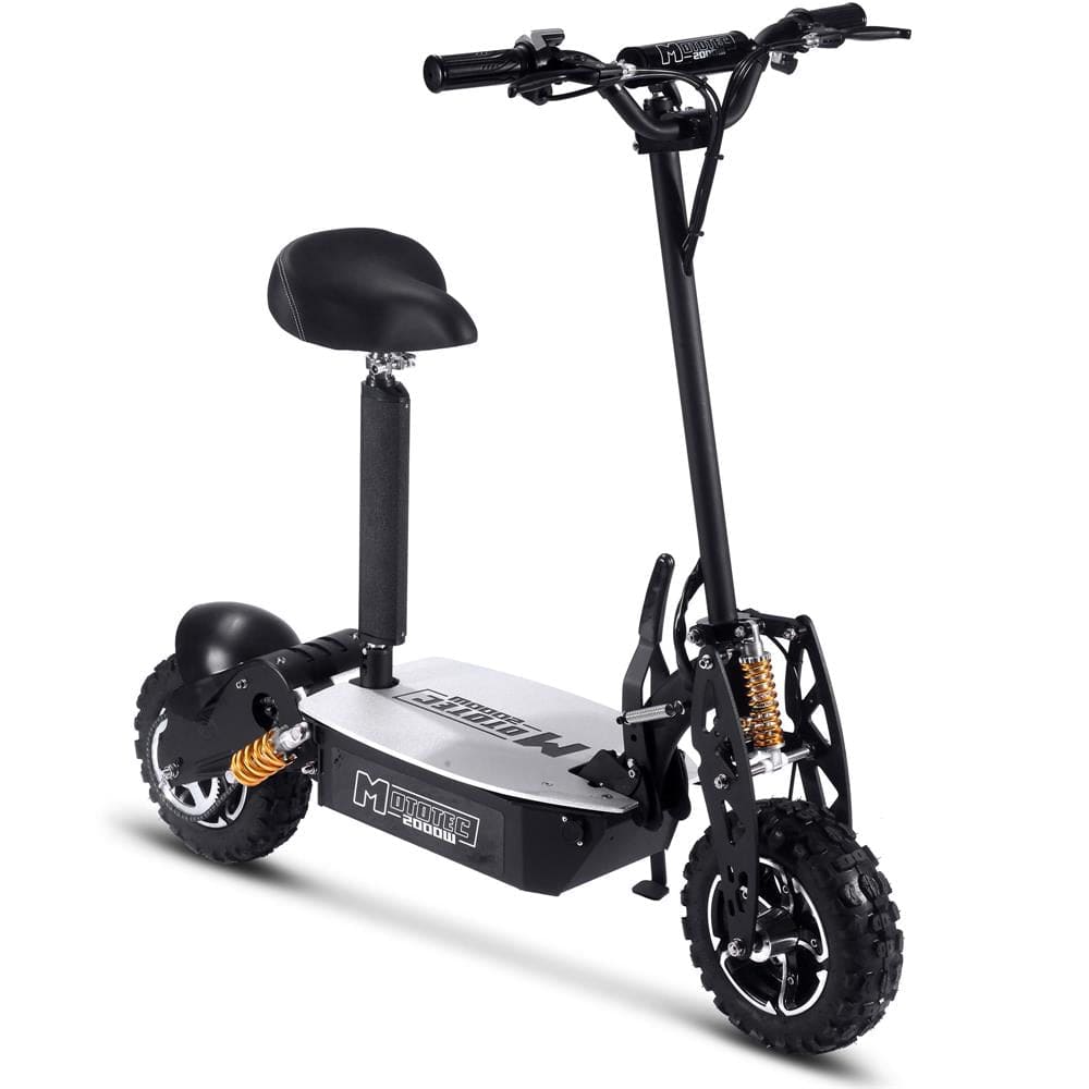 MotoTec Electric Scooter MotoTec 2000w 48v Electric Scooter Black