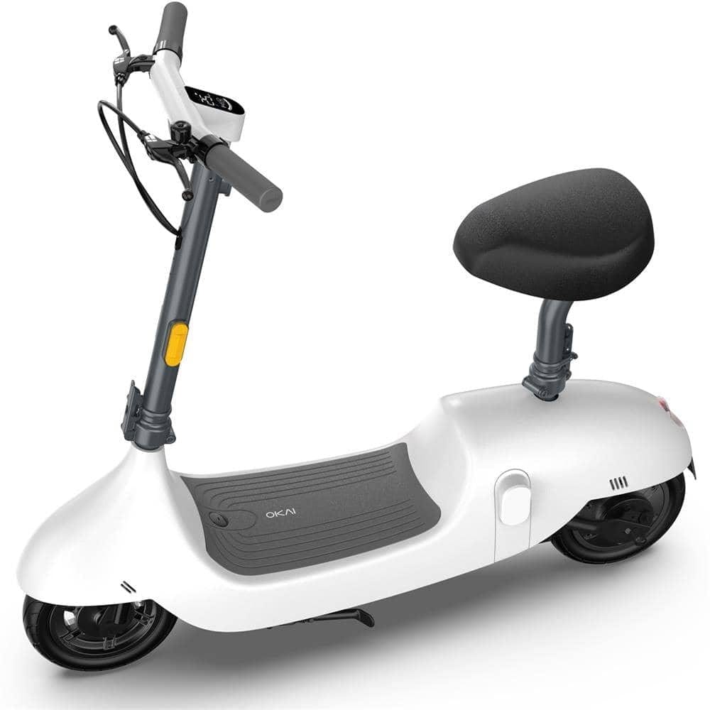 MotoTec Electric Scooter Okai Beetle 36v 350w Lithium Electric Scooter White