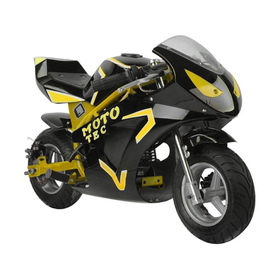 MotoTec Gas Pocket Bike MotoTec Gas Pocket Bike GT 49cc 2-Stroke Yellow