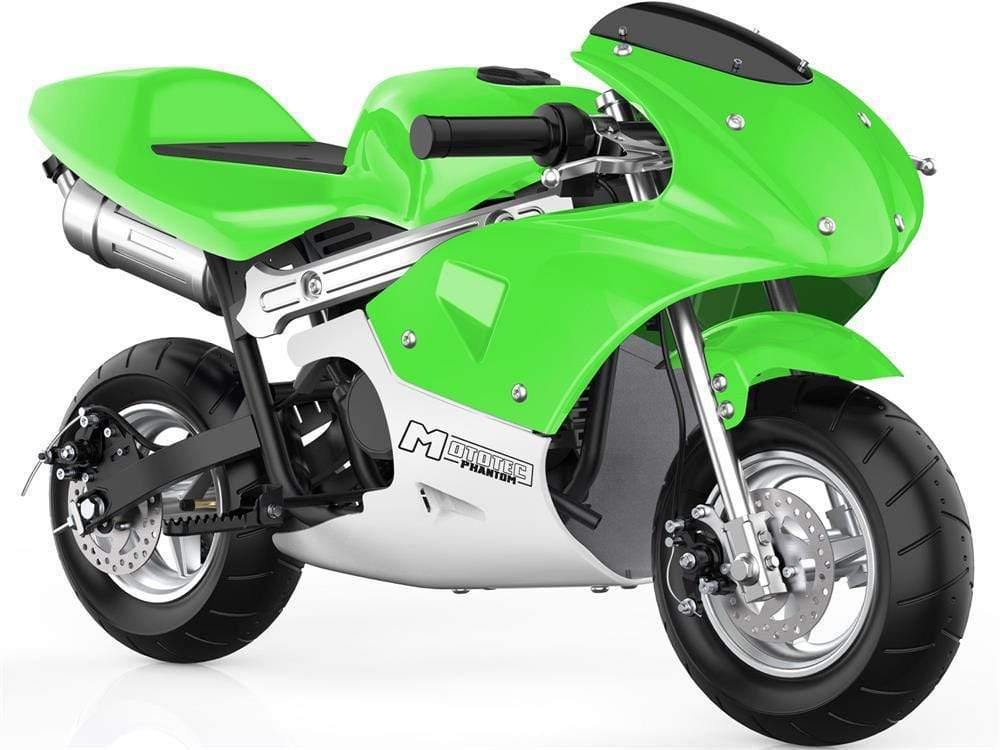 Phantom Gas Pocket Bike 49cc 2-Stroke Green Little Riderz