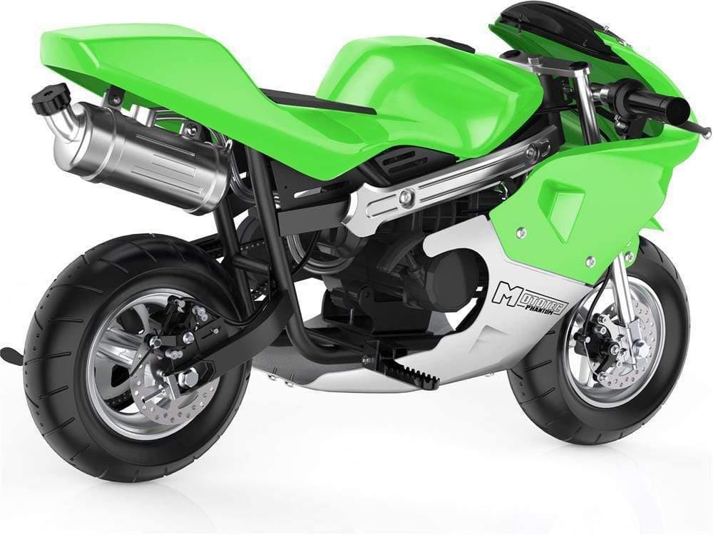 MotoTec Gas Pocket Bike MotoTec Phantom Gas Pocket Bike 49cc 2-Stroke Green