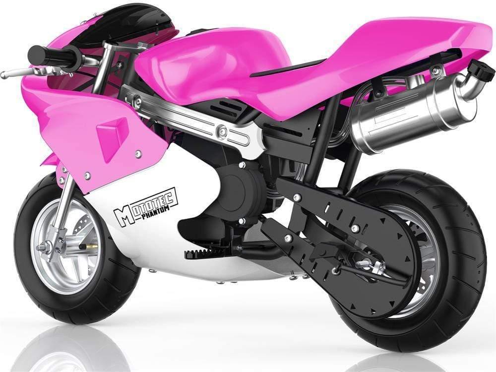 MotoTec Gas Pocket Bike MotoTec Phantom Gas Pocket Bike 49cc 2-Stroke Pink