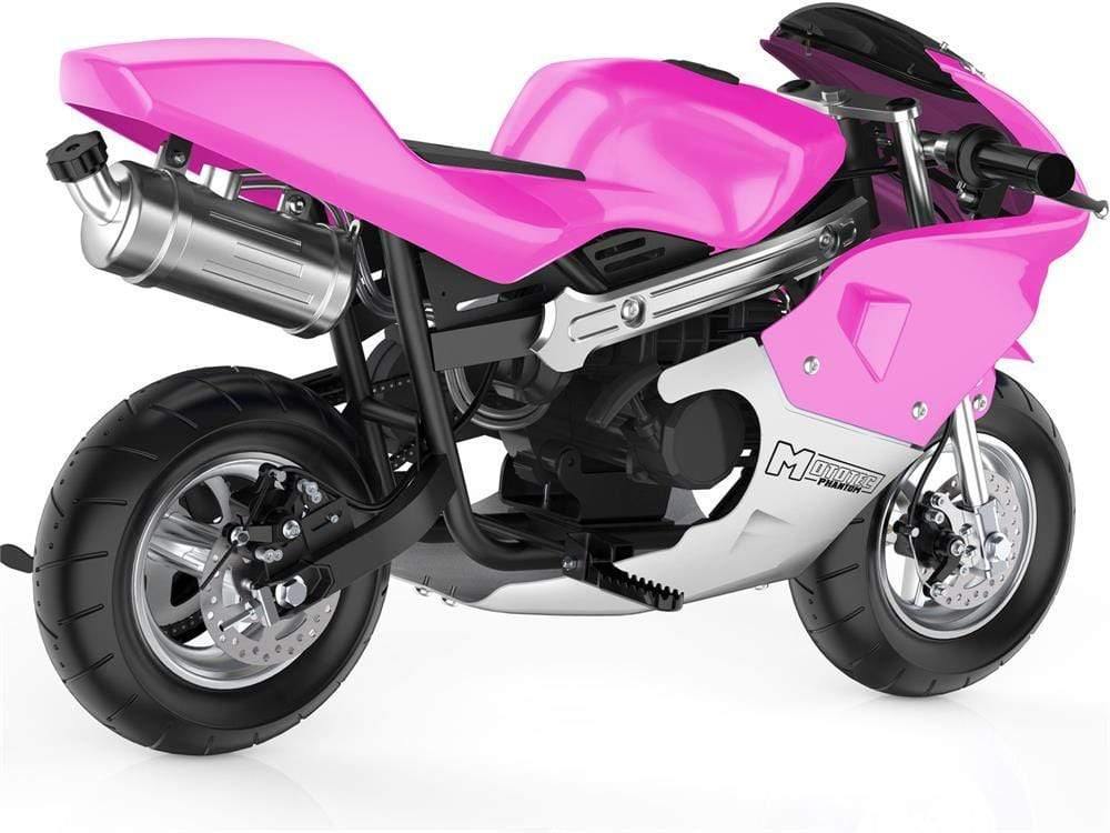 MotoTec Gas Pocket Bike MotoTec Phantom Gas Pocket Bike 49cc 2-Stroke Pink